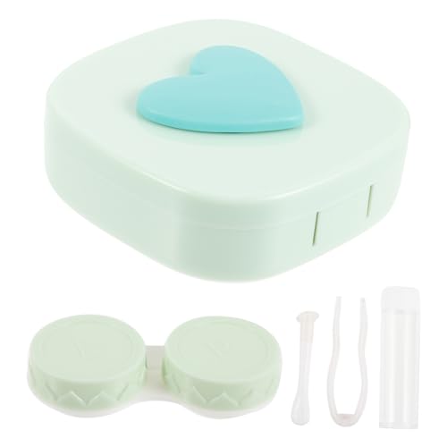 ERINGOGO Étui Lentilles Contact Compact Petit Portable Étanche avec Miroir Rangement Sûr pour Lentilles de Contact et Accessoires de Voyage