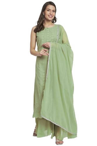 Ensemble Kurta Chikankari brodé en Georgette | L'élégance indienne artisanale