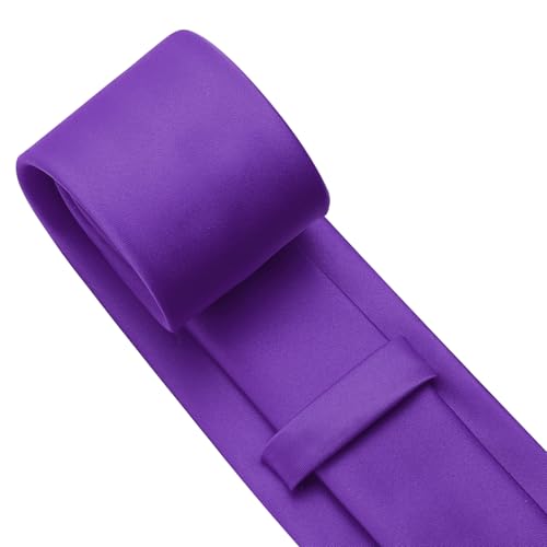 Image of KOOELLE Men's Ties Solid Pure Color Plain Neckties Formal Black Ties For Men