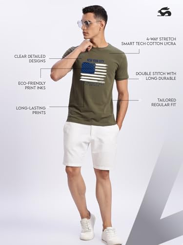 Image of ADRO Men's 100% Cotton Regular Fit T-Shirt