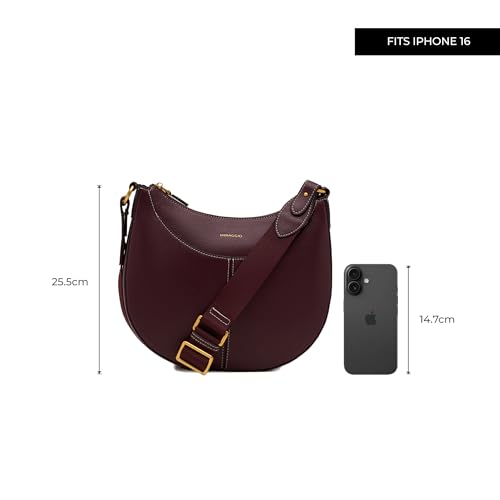 Image of Miraggio Tru Hobo Bag | Women Shoulder Bag For Casual Day Look & Travel | Gift Items For Women | Solid Hobo Bags With Adjustable Statement Strap
