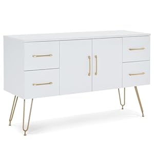 BarberPub 47.2″x29.3″x15.8″ Wall Mount Barber Beauty Station, Salon Station for Hair Stylist, Styling Storage Organizer with Cabinet, Spa Beauty Equipment Home Make Up Station 3152 (White)