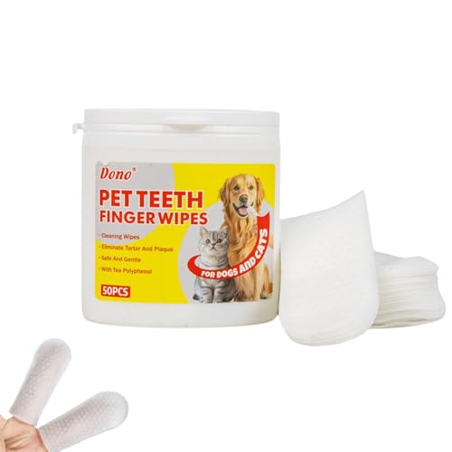 DONO Dental Care Finger Wipes for Dogs – Teeth Cleaning Finger Wi...