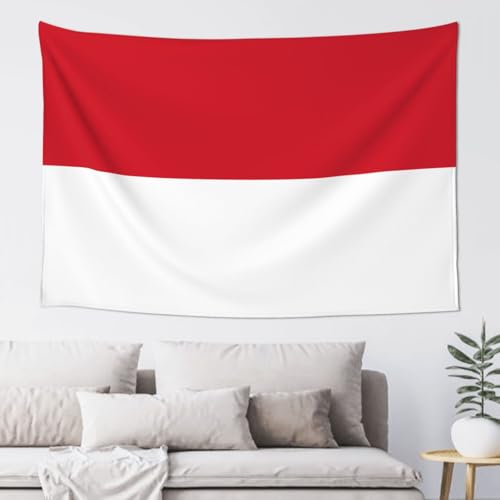 WSSYYBF Wandteppich mit Flagge von Monaco, 152,4 x 101,6 cm, Wandbehang für Heimdekoration