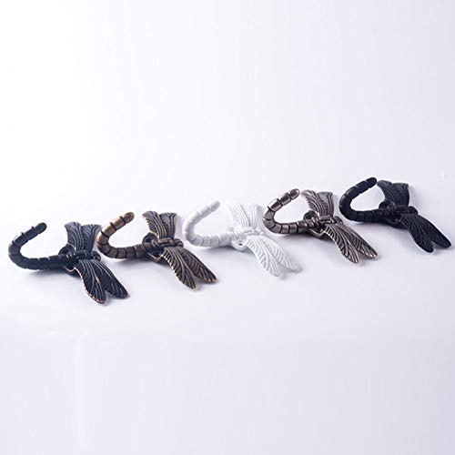 Geenite 2 Ganci Decorativi Da Parete A Forma Di Libellula, Per Appendere Borse, Chiavi, Asciugamani, Accappatoi (Bronzo) - 3