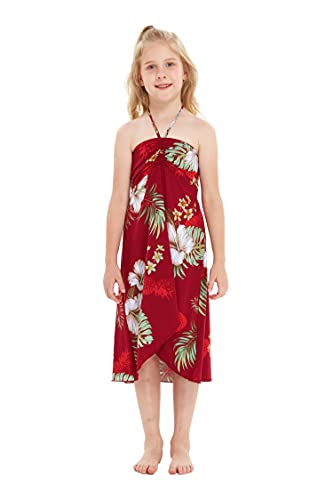 Image of Matchable Family Hawaiian Luau Men Women Girl Boy Clothes in Pineapple Garden Burgundy