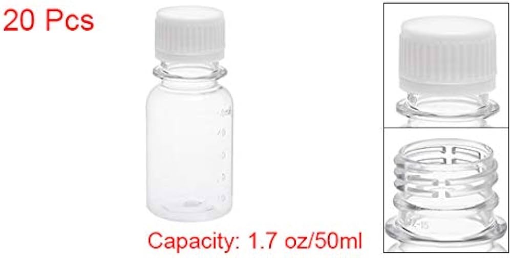 Amazon.co.jp: uxcell プラスチック透明ボトル 1.7 oz/50 ml