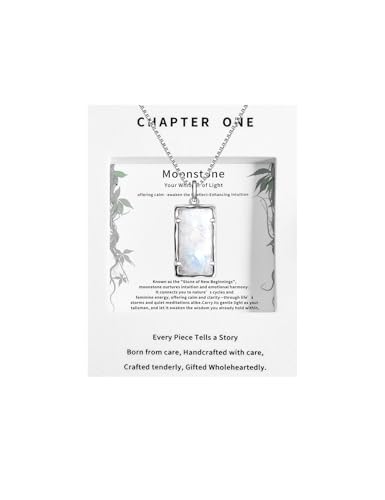 Natural Moonstone Necklace, S925 Sterling Silver Gemstone Jewelry Gift for Women