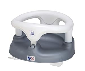 Rotho Babydesign Badewannensitz grau - Rutschfeste und hoher Sitzkomfort mit Kindersicherung - Sitzhilfe - Badesitz