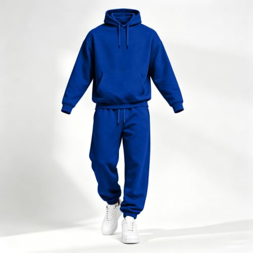 Men Sweatsuits Sets Sweat Suit Fleece Oversized Hoodie Jogger Sweatpants - image 4