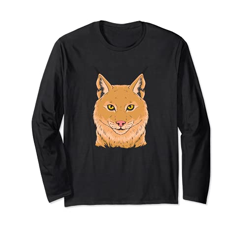 Lynx Wild Cat Forest Long Sleeve T-Shirt, Black