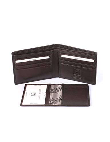 Men's RFID Blocking Leather Bifold Wallet with Top Card Holder Insert4