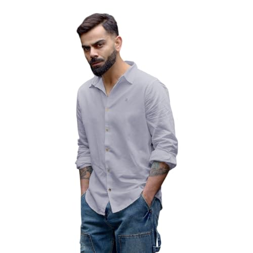 Image of WROGN Men's Linen Blend Shirt | Solid Styles | Slim Fit