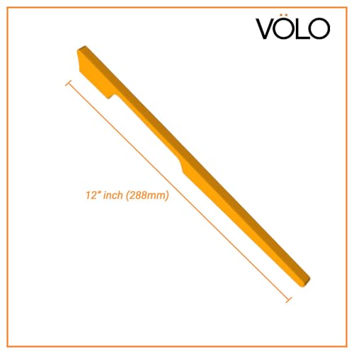 Image of VOLO Aluminium Wardrobe Handle - Elegant Pull Handle for Wardrobe Doors, Cabinet Doors, and Drawers in Kitchen, Office, and Bedroom (Pack of 2 Pieces) (SAC-40 Gold 12 Inc (288mm))