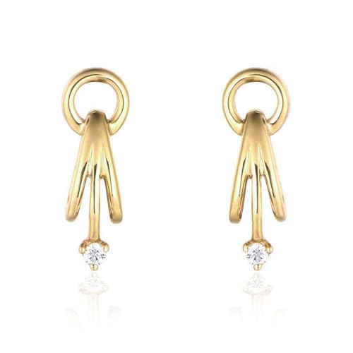Boucles d'oreilles rondes uniques en Moissanite et Or pour bijoux de mariage pour femmes