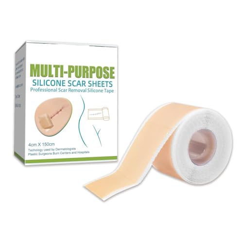 FONCBIEN Embalagem de ciclismo de gel, silicone para cicatrizes de silicone para ciclismo, incessões cirúrgicas queimaduras, quueloide (4 x 150 cm)