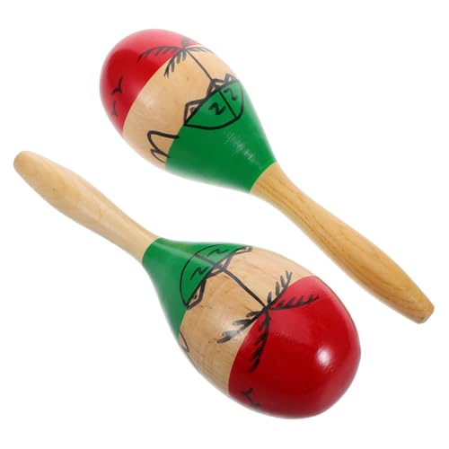 HONITANO 2 Piezas Maracas De Madera Maracas Instrumento Orff Maracas Para Instrumento Musical Juguetes Musicales Instrumento De Percusión Juguete De Percusión Orff Arena