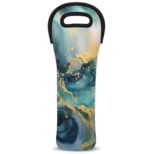 Neoprene Wine Tote Carrier Bag for Wine,Water, Champagne, Beer, Baby Bottles 15.6 x 5.1 Inches, Protective Wine Bag,Abstract