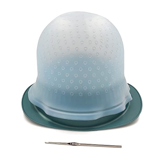 Highlights Cap With Pre Cut Holes Silicone Hair Highlighting Cap For Hair Highlights Dye Cap No Leakage Reusable Highlight Cap Streaking Cap Pre Pierced (Blue) #TOP2