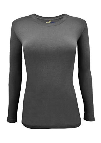 Image of Natural Uniforms Women's Long Sleeve Underscrub T-Shirt - Cotton Blend Scrub Base Layer for Nurses & Medical Professionals