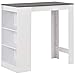 vidaXL Mesa de Bar Madera Blanca 110x50x103 cm Mesita Mesilla Elevada Alta Mueble Mobiliario Auxiliar Comedor Pub Estanterías Consola