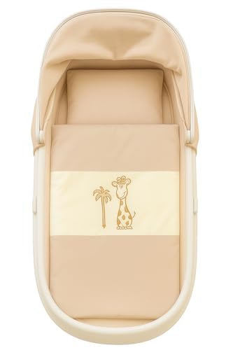 Babyhafen 4-teiliges Babybettwäsche-Set für Kinderwagen Giraffe – 100%...