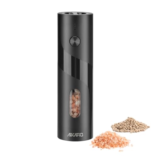 AIKARO - Moulin à Sel et Poivre Électrique Broyeur d'Épices Automatique, Fonctionne sur Piles