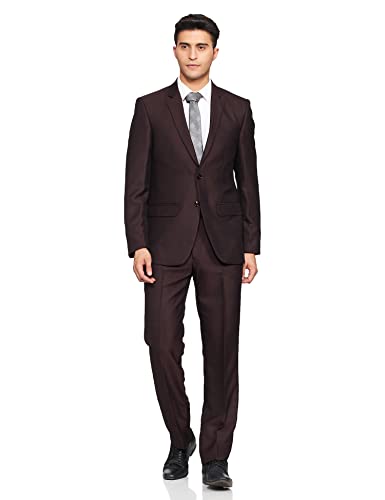 Image of Raymond Rayon Blend Men's Full Sleeve Contemporary FIT Dark Maroon Formal Suit
