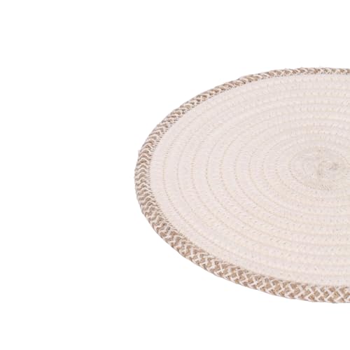 Image of DENOVA Cotton Rope Trivet for Hot Pots and Pans (Cream & Natural Mixed line (Pack of 2)
