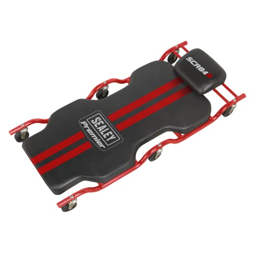 SEALEY scr84 Stahl Creeper mit 6 Rädern und Blumenkasten Deluxe Kopfstütze