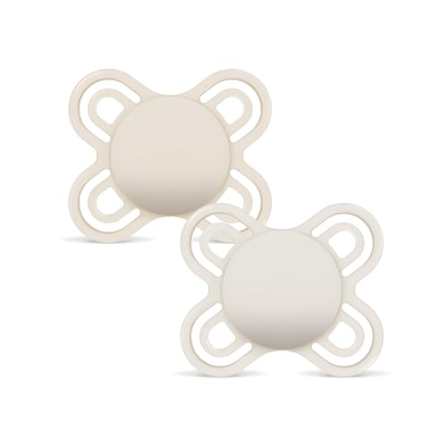 MAM Chupete, Recién Nacido, 0-2 Meses, Tetina Extra Delgada y Flexible de Silicona Skin Soft Silicone de Fácil Aceptación, con Caja Autoesterilizadora, MAM Perfect, Neutro Mate, Pack 2uds