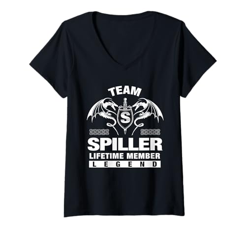 Photo de Femme Team SPILLER - Cadeaux pour les membres à vie T-Shirt avec Col en V