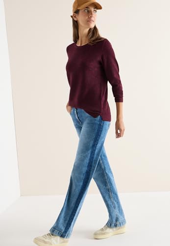 Cecil Strukturpullover Eggplant red Heather Melange S – Ansicht 3