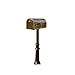 QualArc Provincial Collection Brass Mailbox in Polished Brass with Decorative Hanford #8 Fluted Base Post in Bronze