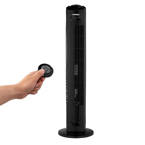 MEDION E11 TF Torenventilator met afstandsbediening (3 snelheden, stille slaapmodus, 45 W,...