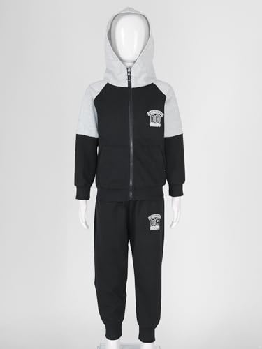 Jugaoge Kids Boys Hoodie Sweatshirts and Sweatpants Jogger Set 2 Pieces Tracksuit Sweatsuit Fall Outfit Black 11-12 Years4