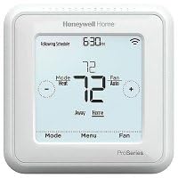 Honeywell Home TH6320ZW2007/U Z-Wave T6 Pro Programmable Touchscreen Thermostat with SmartStart, Low Voltage, UWP Mounting System, Cover Plate, Color - White