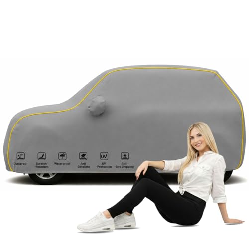 Image of Boo-Bee Smart 100% Waterproof Car Body Cover for Punch Cover (All Models) with Mirror Pockets | Triple Stitched, Elastic, Custom Fit, Heat Resistant, Anti-Dust, All-Weather Cover - Grey Series