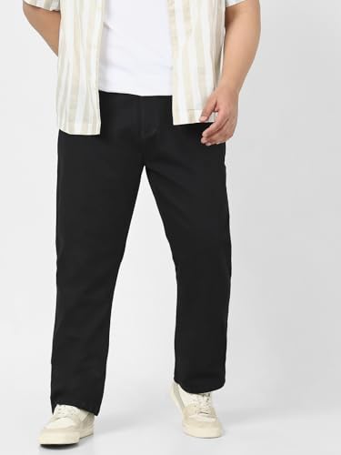 Image of Urbano Plus Men's Straight Fit Mid Rise Washed Jeans Stretchable