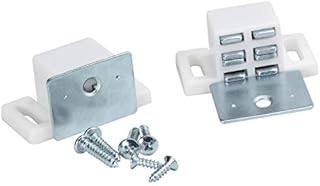 Rok Hardware Heavy Duty 15 lb High Rise Cabinet Magnetic Catch, White/Nickel Cabinet Door Magnet (10, White, Nickel)