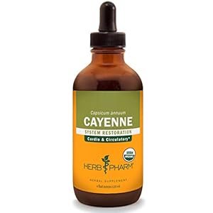 Herb Pharm Certified Organic Cayenne Liquid Extract for Cardiovascular and Circulatory Support – 4 Ounce, Brown