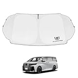 SAWAKAKI アルファード 40系 専用設計 サンシェード 三角窓付き フロントガラス用 ロゴ付き 日焼け防止 断熱 UVカット 紫外線カット 暑さ対策 コンパクトに収納