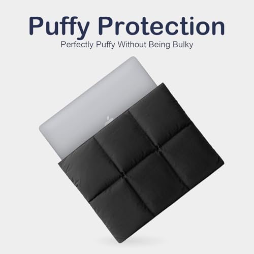 Image of ProElite Puffy Tablet Sleeve Case Upto 11.5 inch for idea tab 11 /M11 /Galaxy Tab A11+ /A9+ /S11 /S9 /S8 Oppo Pad SE 11 inch / OnePlus Pad Lite 11 inch / iPad 10.2 /Air 10.9 /Pro 11 /Mi Pad 7, Black