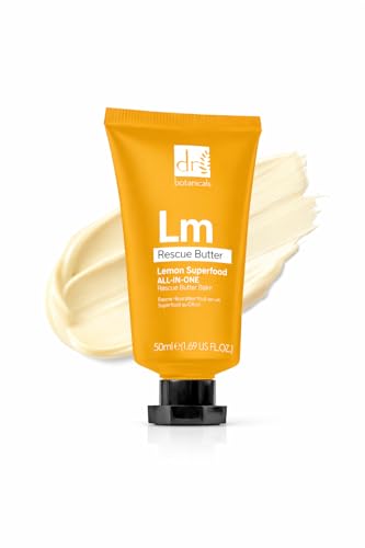 Dr Botanicals Lemon Rescue Body Butter 50ml | Intensely Hydrating for Face, Hands, Body & Feet to Target Dry & Rough Skin