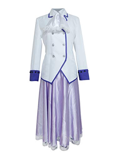 Hetalia: Axis Powers Austria Roderich Edelstein Dress Outfit Cosplay Costume (Female XL) White,Lilac