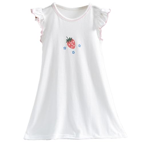 WSLCN - Camisón de noche para niños y niñas con mangas con volantes de verano, e, 150 cm