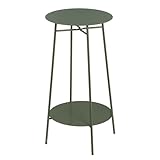 CASASELECCION - Mesa Auxiliar Redonda de Meta en Color Verde de 30x30x60 cm. Estructura de Tubo Metálico. Estilo Industrial. Soporta 10 Kg