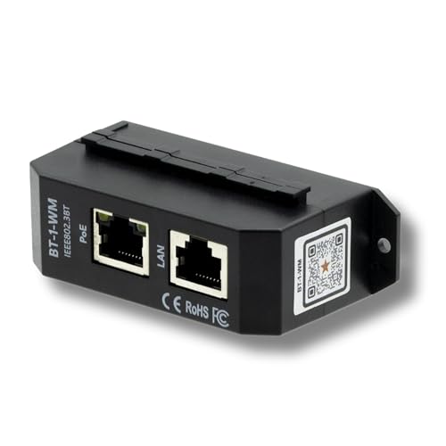 Injecteur PoE++ 2,5 Gbps PoE Texas 90W pour rail DIN et montage mural