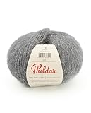 Vendue à l'unité Phildar - Pelote de Laine Phil Chic Lurex - Laine à Crocheter et à Tricoter - 30% LAINE,18% POLYAMIDE,1% ELASTHANNE,48% KID MOHAIR,3% POLYESTER METALLISE - Aiguille n°6 - Couleur GRIS