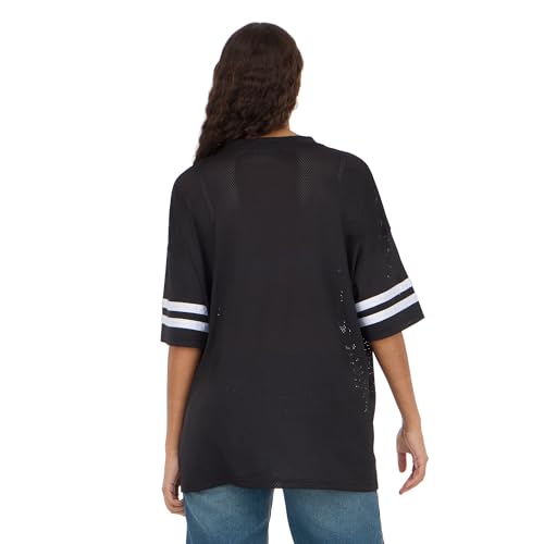 Image of Forever 21 Women's Mesh Oversized Football Tee with Screens